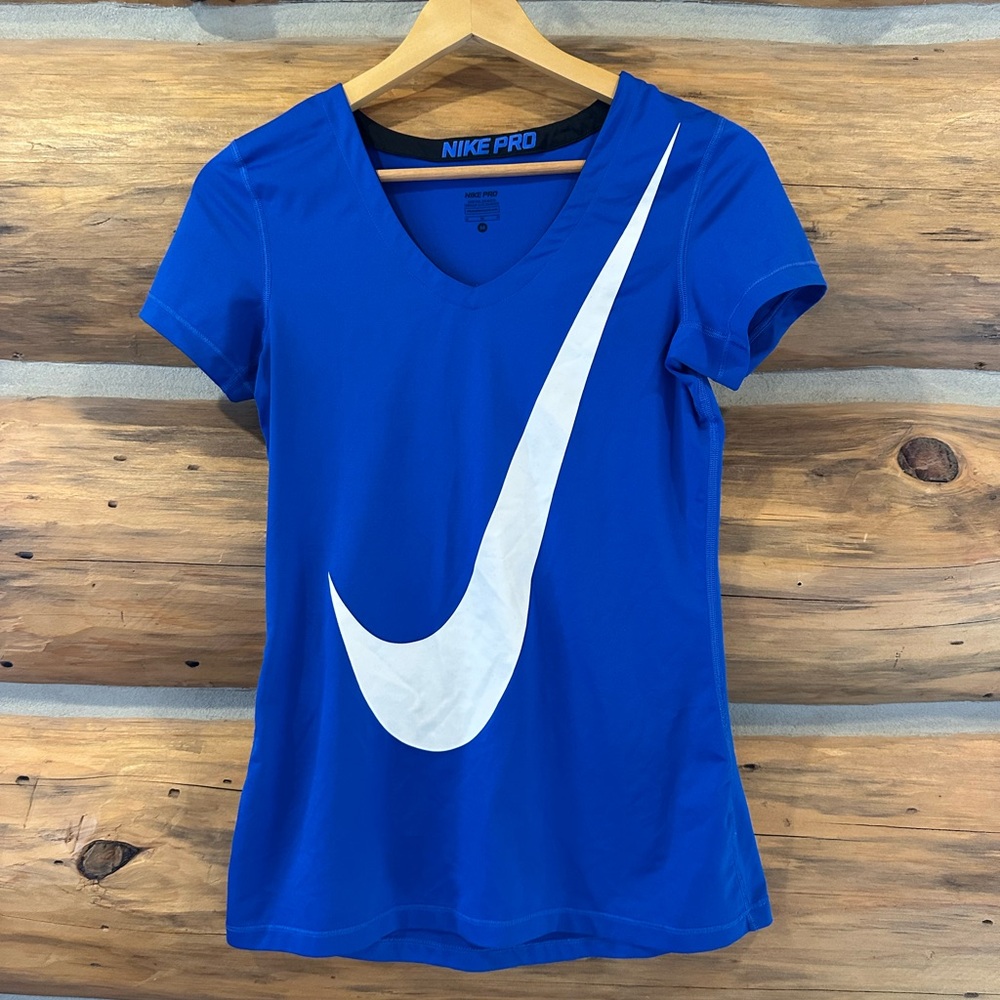 Nike Pro Short Sleeve V Neck Swoosh